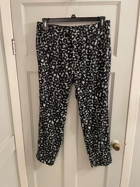 Banana Republic Black and White Leopard Print Pants